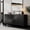 59" Black, variant on 59” Modern Sideboard Buffet Cabinet, Kitchen Storage Cabinet with 4 Doors & 2 Shelves, Multi-Scene TV Stand for Living Room, Kitchen, Hallway