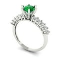 thumbnail image 2 of Clara Pucci 14K White Gold 1.05ct Emerald Solitaire with Accents Ring, 2 of 8