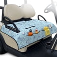 thumbnail image 2 of COEQINE Golf Cart Seat Towel Quilted Protective Cover with Carrying Handle, Universal Fit 51.2x30.3 Inch, 4 Front Pockets, Fits for Most 2 Seats Club Car, Skeleton Golf Pattern Blue, 2 of 8