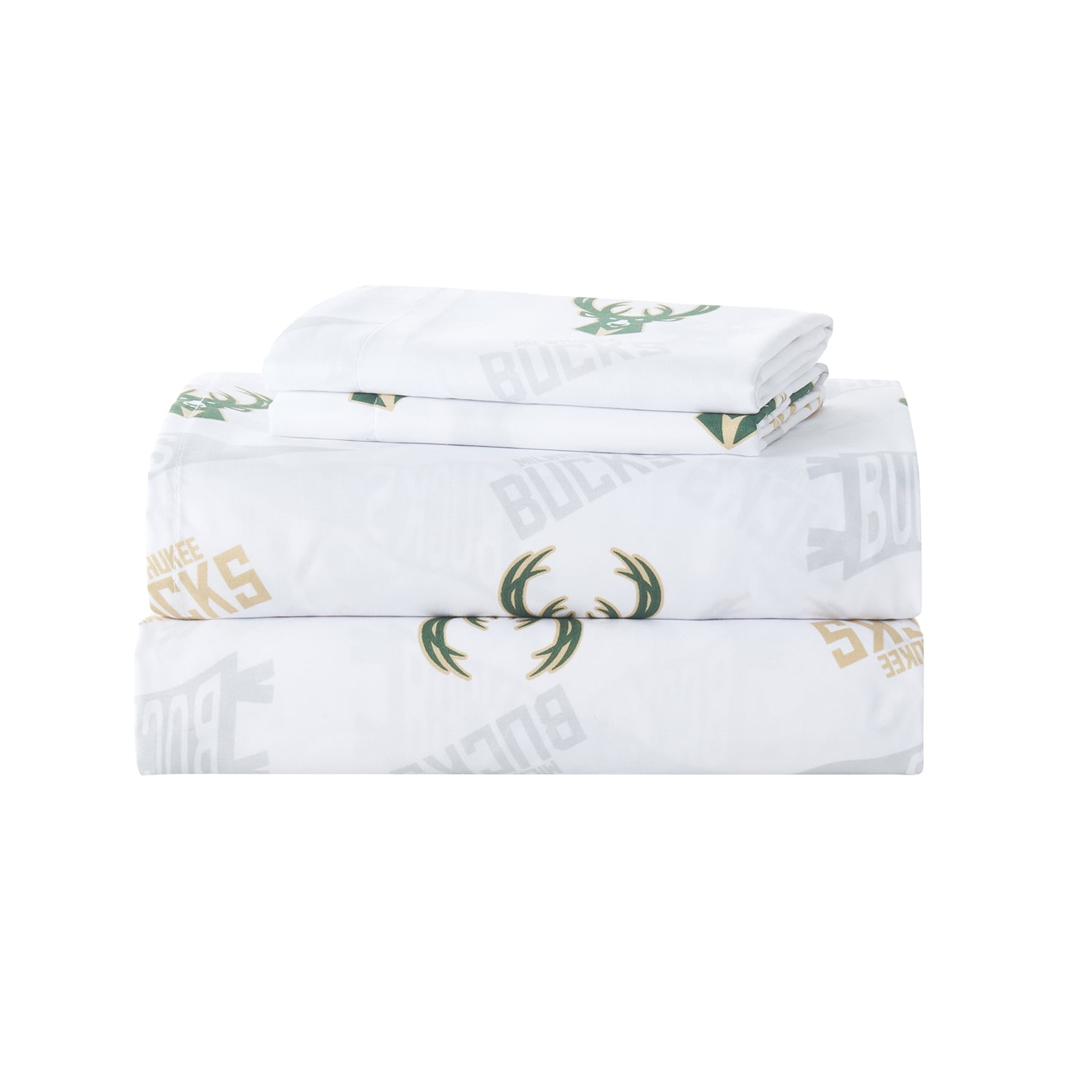NBA Officially Licensed Milwaukee Bucks Microfiber Bed Sheet Set - Full