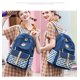 thumbnail image 3 of Mochila escolar para niñas YONGSHENG Mochila de lona ligera a rayas con fiambrera 3 en 1, 3 of 5