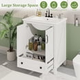 thumbnail image 4 of CazToi 30 Inch Bathroom Vanity with Ceramic Sink Modern Freestanding Cabinet 2 Doors & Storage Drawer Waterproof, 4 of 7