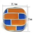 thumbnail image 2 of Luxe Jewelry Designs Women's Stainless Steel Tapered Ring with Orange and Blue Epoxy - Size 6 (Pack, 2 of 4