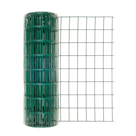 24in H x 50ft L Green Vinyl Garden Fence with 2in x 3in