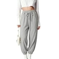 thumbnail image 4 of UJNDER Girls Casual Jogger Loose Fit Elastic Waistband Tapered Leg Soft Blend Streetwear Girls Pants,Grey,4-5 Years, 4 of 5