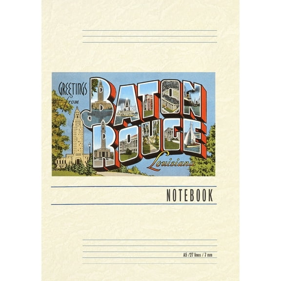 Vintage Lined Notebook Greetings from Baton Rouge, (Paperback)