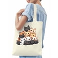 thumbnail image 3 of Canvas Tote Bags,Reusable Grocery Bag Shopping Bags Cute Cartoon Cats Washable Cloth Bags Work Tote Bag for Women Men, 3 of 3