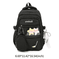 thumbnail image 2 of Foral School Backpack, Multi-layer Backpack with Star Pendant&Mini Pendant Bag, Lightweight Loptop Backpack for Middle School College, Black, 2 of 6