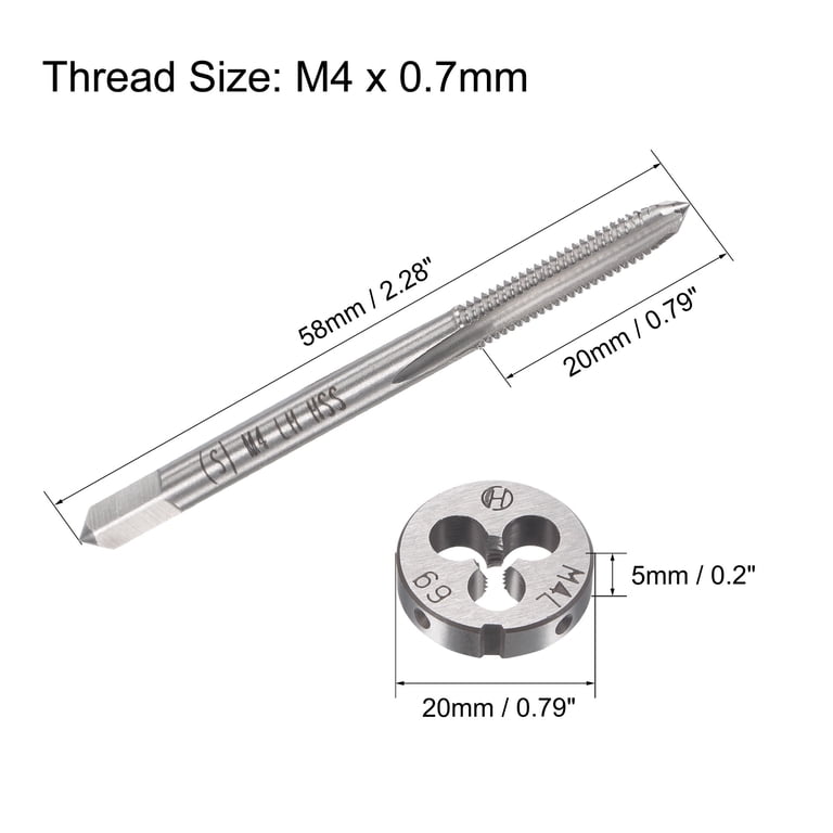 Uxcell M4 X 0.7 Spiral Flute Tap & 3.3mm Twist Drill Bit Set – M35 Cobalt HSS, Right-Hand Threading Tool For Stainless Steel, Aluminum, Hard Plastics