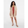 thumbnail image 3 of Time and Tru Women's Button Down Cover-Up, Light Tan, Sizes 2XL/3XL, 3 of 6