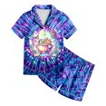 thumbnail image 4 of mgoYE Halloween Pjs Toddler Halloween Outfit for Boys Girls Silk Satin Pajamas Set Short Sleeve Sleepwear Button Loungewear 2 Piece Pjs Shorts Set, 4 of 5