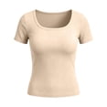 thumbnail image 5 of MYAOYINo Boundaries Ribbed T-Shirt Soft Stretchy Short Sleeve Slim Womens, 5 of 5