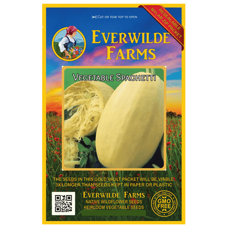 Everwilde Farms - 40 Vegetable Spaghetti Winter Squash Seeds - Gold Vault Jumbo Bulk Seed (Best Winter Vegetables To Plant)