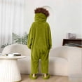 thumbnail image 3 of Novelty Big Mouth Monster Onesie With Comb, Fleece Cozy Snuggle Goof Pajamas, for Family Loungwear Halloween Cosplay, No Shoes Included., Green, 140, 3 of 3