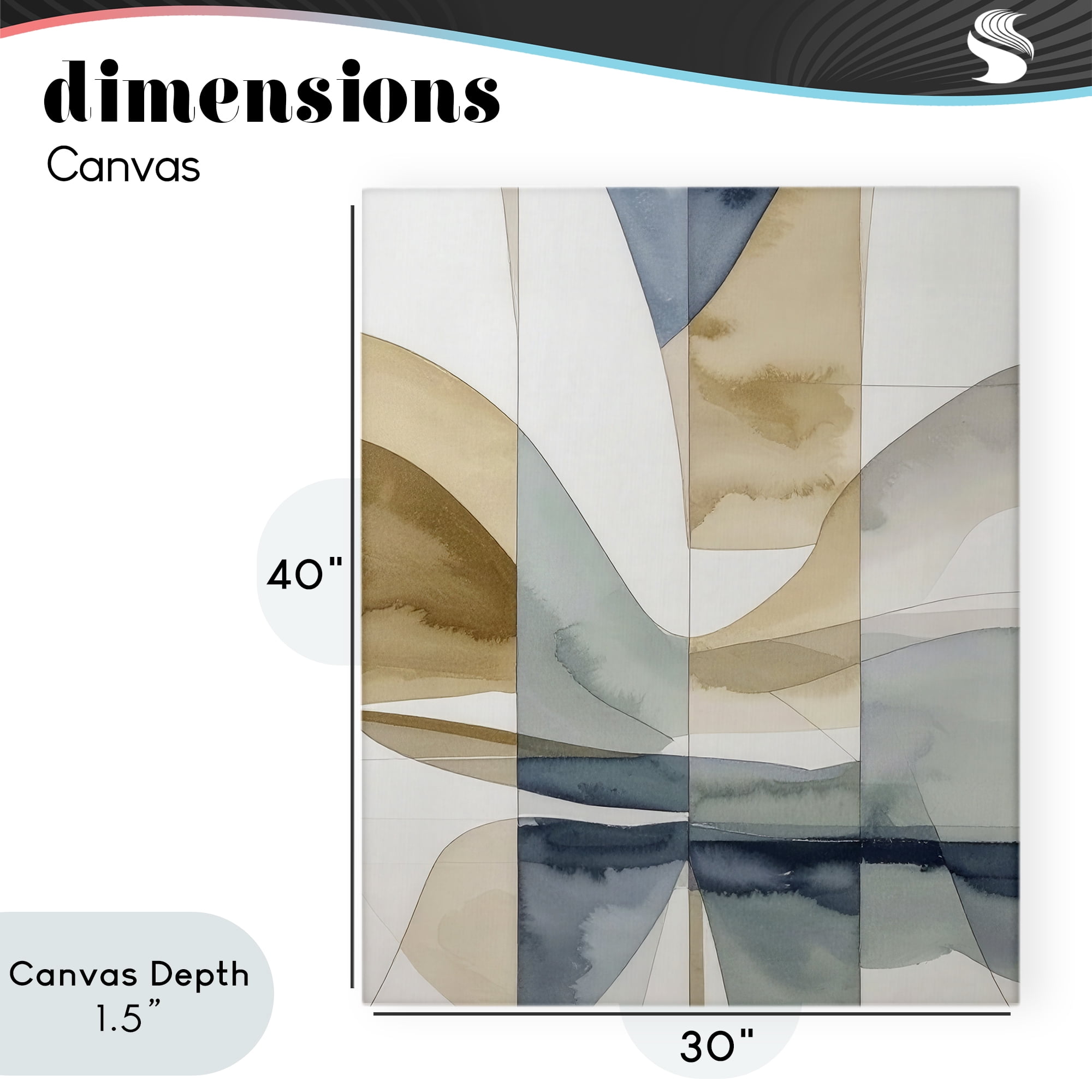 Stupell Industries Geographic Fluid Abstraction Canvas Wall Art, design by Alonza Saunders