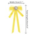 thumbnail image 2 of INSPIRE CHIC Women's Long Webbing with Lace Trim Rhinestone Bow Brooch Yellow One Size, 2 of 5
