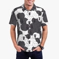 thumbnail image 1 of Balery Black And White Sheeps Camisa Polo de Hombre con Estampado, de Manga Corta y Tejido Medio, Camisa Tipo Golf Polo-3X-Large, 1 of 6
