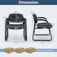 thumbnail image 3 of Costway Waiting Room Chair Set of 6 with Sled Base and Padded Arm Rest Home Black, 3 of 6