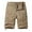 Khaki, variant on Shorts Men Casual Fashion Solid Shorts With Multi-pocket Button Zipper Elastic Waist Shoort Pants Casual Shorts Men Coffee M