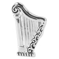 thumbnail image 4 of Broche de arpa, elegante e innovador, con acabado brillante en plata, ideal como instrumento musical para decorar regalos., 4 of 14