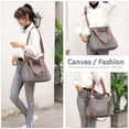 thumbnail image 5 of PlasMaller Women's Canvas Tote Purses Work Shoulder Crossbody Bag Vintage Multi-pocket Handbags, Grey, 5 of 7