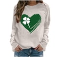 thumbnail image 2 of Soyumi Women's Casual Pullover top - Long Sleeve Loose Fit St. Patrick's Day Sweatshirt, Floral Clover Graphic Printed Hoodie, Soft Fleece Streetwear with Pocket, Cozy Everyday Wear, White, 2 of 7
