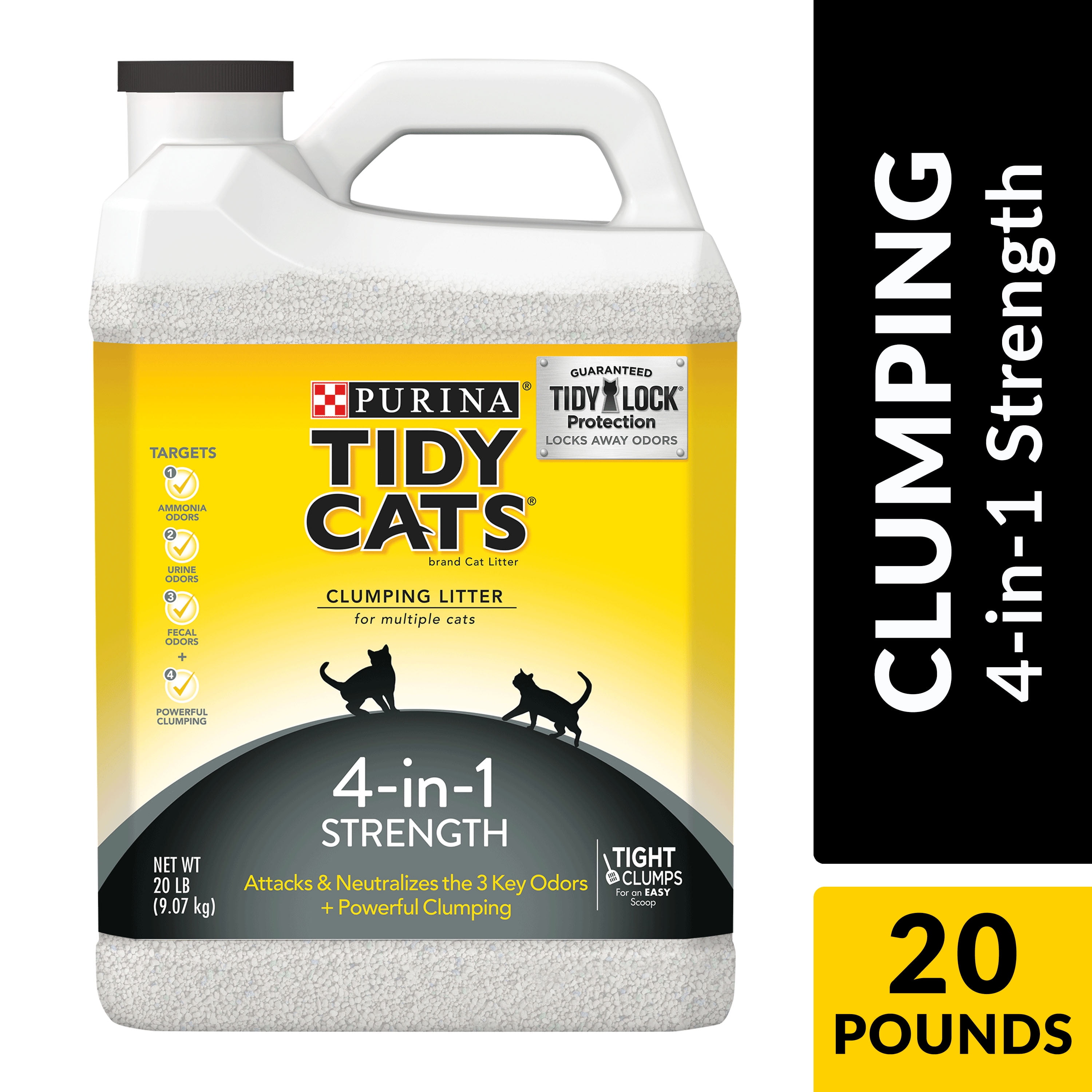 Purina Tidy Cats Clumping Cat Litter, 4in1 Strength Multi Cat Litter, 20 lb. Jug
