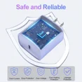 thumbnail image 3 of USB C Charger - 2 Pack 20W PD Type C Wall Charger with 6ft Fast Charging Cables Compatible with iPhone 17/16/15, Samsung Galaxy and More, 3 of 7