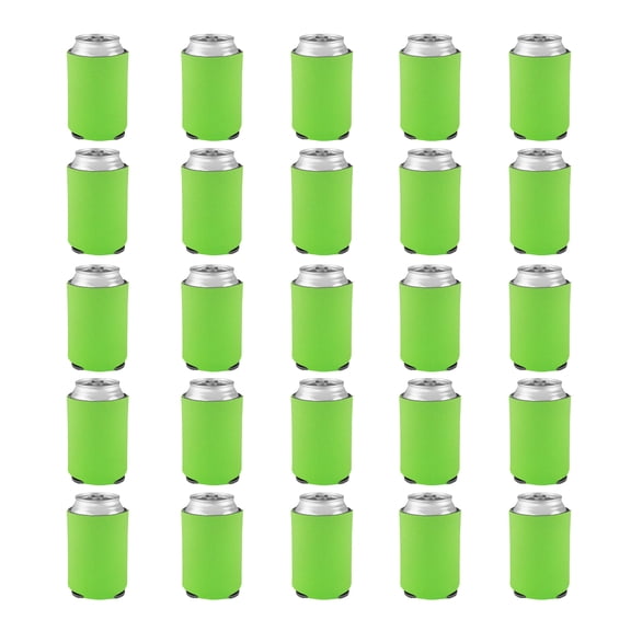 Can Coolers - 25 pack - 4mm Collapsible Beer Holders To Keep Your Beer Cold - Insulated Cans Holder - Lime Green