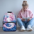 thumbnail image 2 of Yuyamidu Adorable Axolotl Backpack for School Book Bag Kids School Backpack for Girls 3rd Grade 17 Inch Back Pack Cute Bookbag, 2 of 7