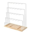 thumbnail image 3 of Xuanheng 5 Tiers Earring Display Stand Holder Jewelry Hanger Rack Easy Assemble Tabletop with Hooks for Home Ear Studs Keychains Rings White, 3 of 8