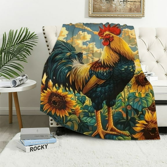 Shiartex  Chicken Blanket Gifts for Adults Kids Soft Warm Lightweight Cozy Cute Animal Rooster Throw Blankets for Sofa Couch Bed Room Decor  40x50in