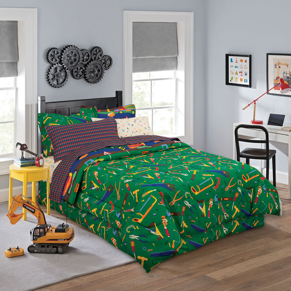 Kidz Mix Construction Zone Bed In A Bag Kids Bedding Set, Reversible, With Bonus Bed Skirt - image 2 of 11