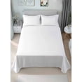 thumbnail image 4 of White Flat Sheet Only Twin Size, Soft Breathable Bed Top Sheets for Mattress, Modern Simple White Backdrop Luxury Bedding Flat Sheets for Home Hotel Bedroom Bed Protection, 4 of 9
