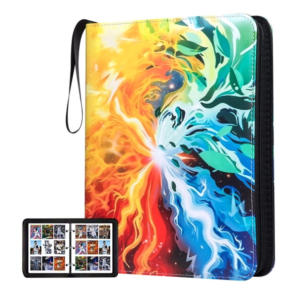 Álbum para tarjetas RIRDGLSY de 9 bolsillos para 990 tarjetas, cuero PU