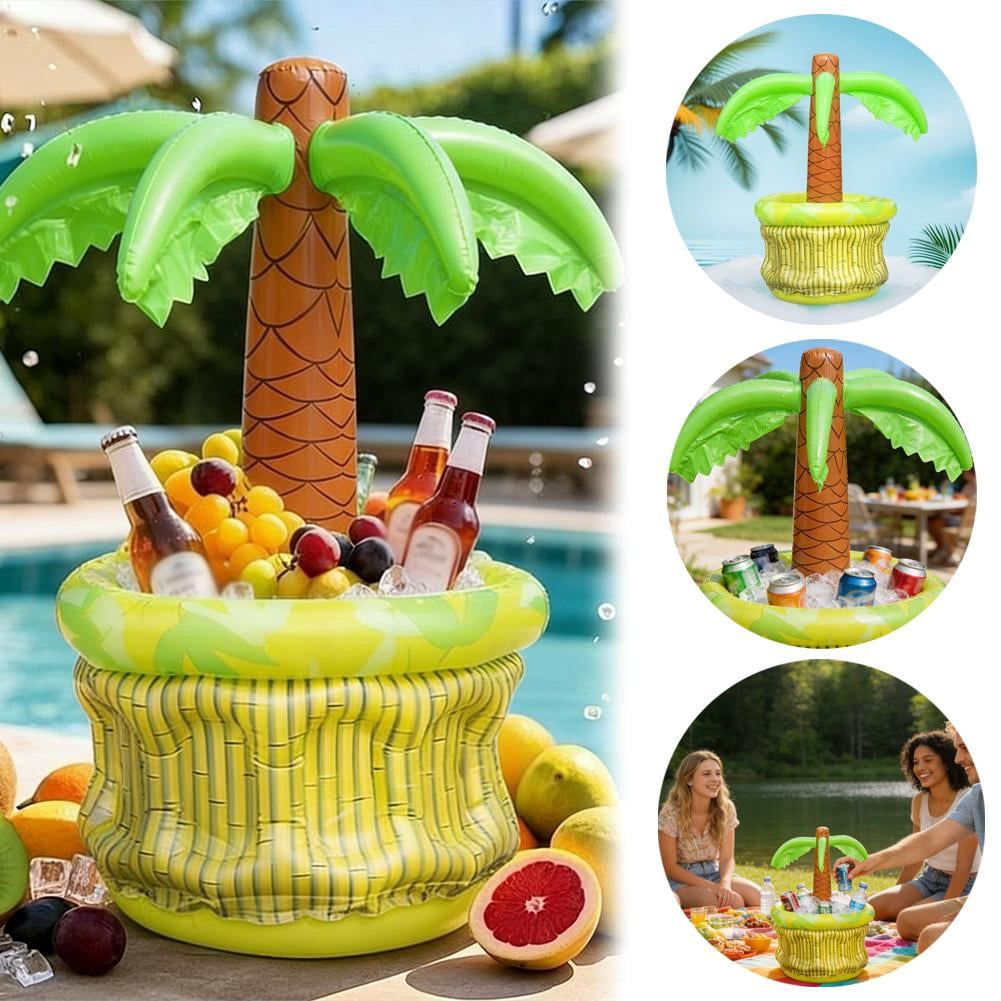 Palm Tree Cooler, Inflatable Palm Tree Cooler, Inflatable Palms Trees Ice Bucket, PVC Beverage Coolers for Pool Parties and Beach, Fade Resistant and Portable Desig(2524)