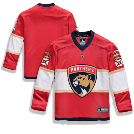 14 Red Replica Football Jersey - Florida Panthers Fanatics Branded Youth Home Replica Blank Jersey - Red