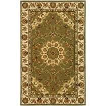SAFAVIEH Traditions Bernadine Floral Bordered Wool Area Rug, Green/Ivory, 4' x 6'