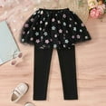 thumbnail image 2 of Toddler Leggings Toddler Leggings Flowers Prints 2 Culottes Spring Shaggy Yarn Skirt Pants Pants Girls Black 18 Months-24 Months, 2 of 4