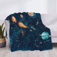 thumbnail image 4 of Vsdgher Solar System And Planets Pattern Fleece Throw Blanket, Horizontal Fleece Bedding Home Decor for Couch & Bed All Season Use -60"x50", 4 of 5