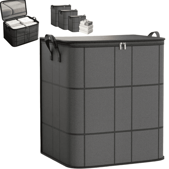 Spacious Moving Storage Bin, Extra Large Capacity With Zipper Closure, Foldable Dustproof Fabric Organizer For Bedding Clothes Moving Home Storage