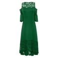 thumbnail image 4 of Dresses for Graduation for Women Plus Size Women Sexy Ruffle Strapless Splicing Lace Splicing Short Sleeve Dress Midi Dresses for Women Wedding Guest on Clearance, 4 of 7