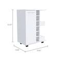 thumbnail image 4 of 32" H White Bar Cart with 6 - Bottle Cubbies and Side Shelves / Perfect for Home Party Liquor Storage, 4 of 6