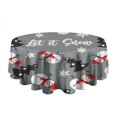 thumbnail image 5 of Gray Christmas Snowman Pattern Round Tablecloth 60"x60",Wrinkle Wipeable Table Cloth for Kitchen Dining Room Picnic Patio Party, 5 of 6
