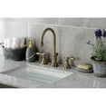 thumbnail image 3 of Kingston Brass KS2983TAL Tudor Widespread Bathroom Faucet with Brass Pop-Up, Antique Brass, 3 of 8