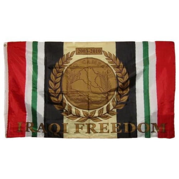 3x5 Operation Iraqi Iraq Freedom Ribbon Crest Flag 3'x5' Banner Grommets