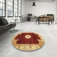 thumbnail image 4 of Ahgly Company Machine Washable Indoor Rectangle Abstract Orange Area Rugs, 5' x 8', 4 of 7