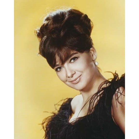 Suzanne Pleshette 1960's smiling glamour portrait in black dress 8x10 inch photo