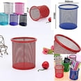 thumbnail image 2 of Office Desk Accessories Metal Grid Round Pens Pencils Holder Desk Organizer -Red, 2 of 4