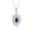 Amethyst, variant on Necklace Sterling Silver 925 Flower Necklace Gemstone & Diamonds Pendant 18" Chain 6X4MM Turquoise December Birthstone Womens Jewelry Silver Necklace